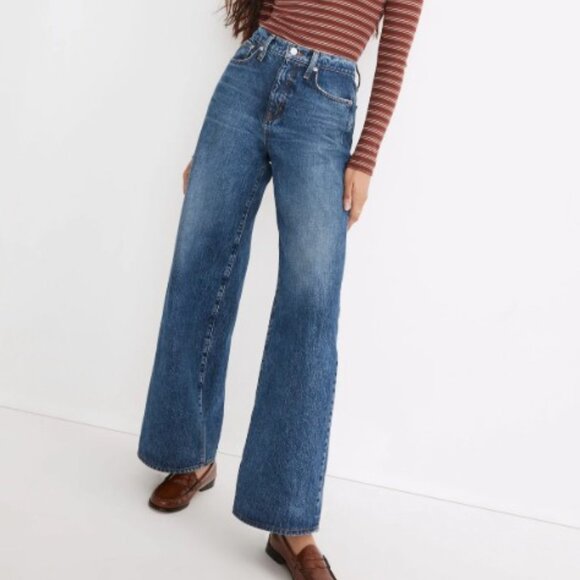 Madewell Superwide-Leg Rigid Jeans in Desota Wash. Size 25 - Picture 1 of 10